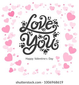 Love You typography vector design for greeting cards and poster. Design template celebration. Love You vector text. Vector illustration.