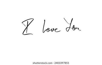 i love you i love u text font calligraphy hand written lettering vector illustration symbol sign icon happy valentine day 14 fourteen day february romance decoration romantic message heart vintage 