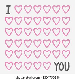 I Love You. Unique Hand Drawn Design. Vector