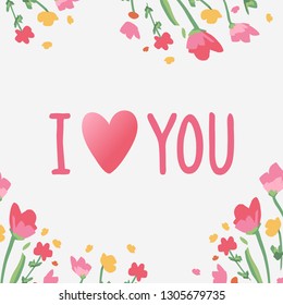 I Love You. Unique Hand Drawn Design. Vector
