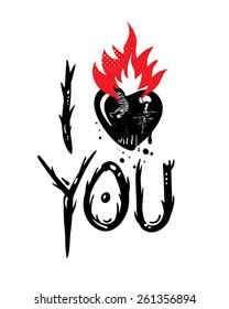 I Love You. Valentine card