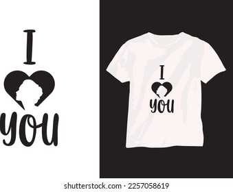 I Love You. Valentine Day T shirt Design