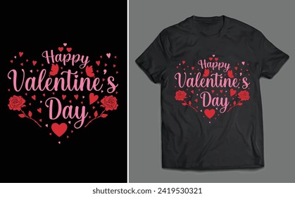 I Love you Valentine Design Typography Valentine's Day Lettering T-shirt