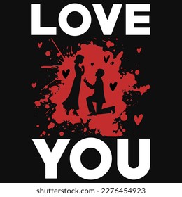 Love you Valentine typographic tshirt design vector design 