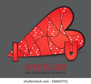 I love you Valentine vector card