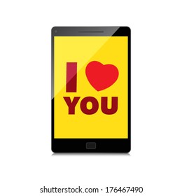 I love you valentine web, modern concept. High-quality smartphone screen.
