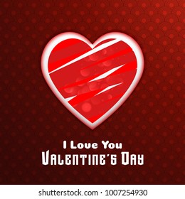 I love you valentine's card with pattern background