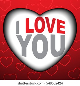 i love you for valentines card vector illustration
