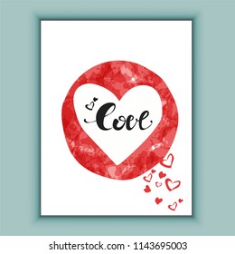 I love you valentine's day banner, love heart, vector