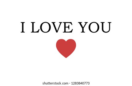 I love you. Valentines day greeting card. Vector illustration.