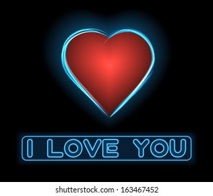 Love You Valentine's Day Greeting card, Vector version