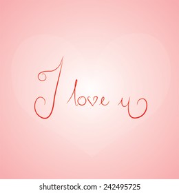 I Love You Valentine's Day Greeting card, vector illustration