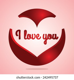 I Love You Valentine's Day Greeting card, vector illustration