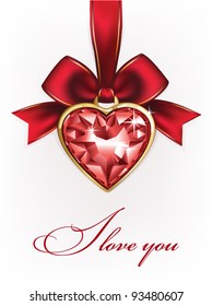 I love You Valentine's Day Greeting card, vector illustration