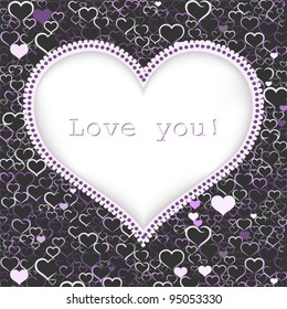 Love you!  Valentine's day greeting card with heart. Love note