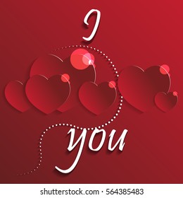 i love you valentine's day with more love cute. vector eps. 10