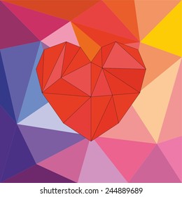 I love you valentines vector card with heart on wrapping surface background