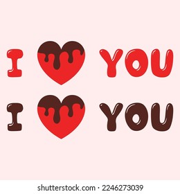 I Love You Vallentine Design Vector