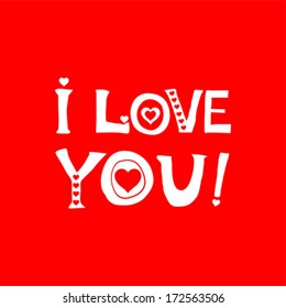 I love you. vector card  