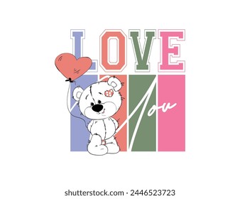 Love you vector design for print on t shirt , gift pack, card and other