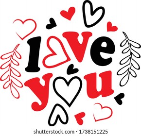 love you vector design template