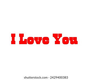 I love you vector design in white background