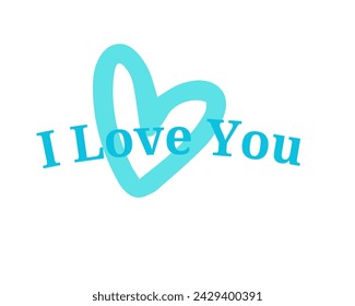 I love you vector design in white background