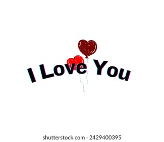 I love you vector design in white background