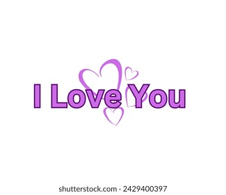 I love you vector design in white background