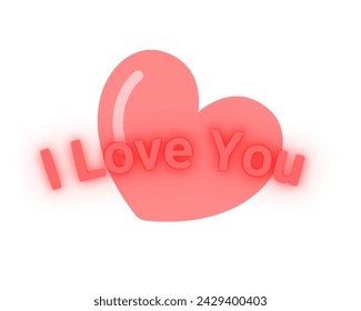 I love you vector design in white background