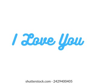 I love you vector design in white background