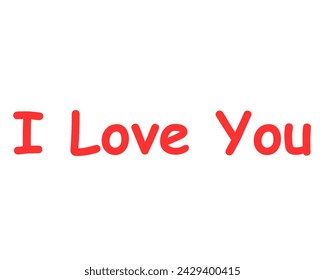 I love you vector design in white background