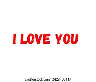 I love you vector design in white background