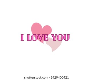 I love you vector design in white background