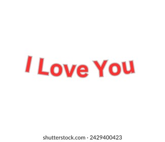 I love you vector design in white background