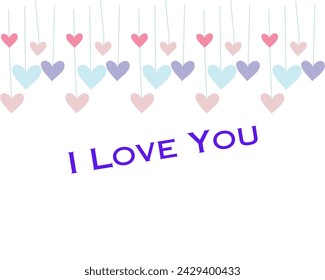 I love you vector design in white background