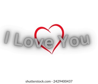 I love you vector design in white background