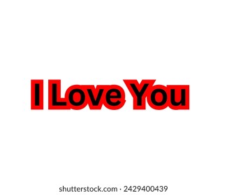 I love you vector design in white background