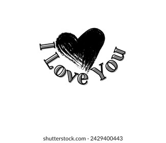 I love you vector design in white background