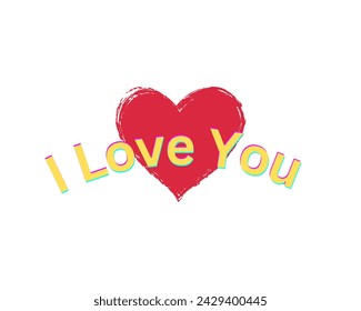 I love you vector design in white background