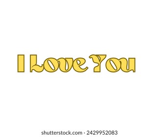 I love you vector design in white background