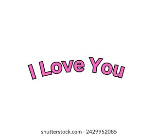 I love you vector design in white background