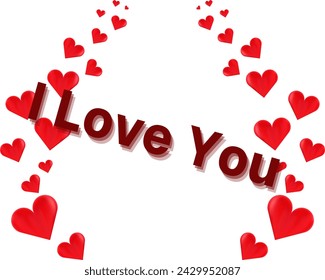 I love you vector design in white background