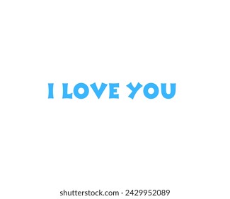 I love you vector design in white background