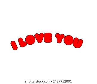 I love you vector design in white background