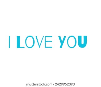 I love you vector design in white background