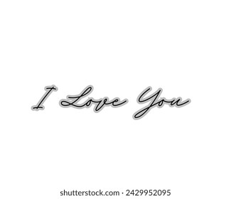 I love you vector design in white background