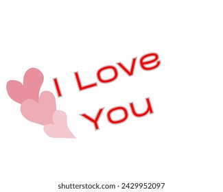 I love you vector design in white background