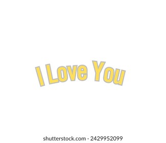 I love you vector design in white background