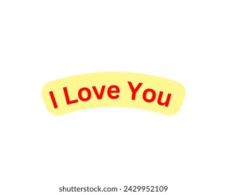 I love you vector design in white background